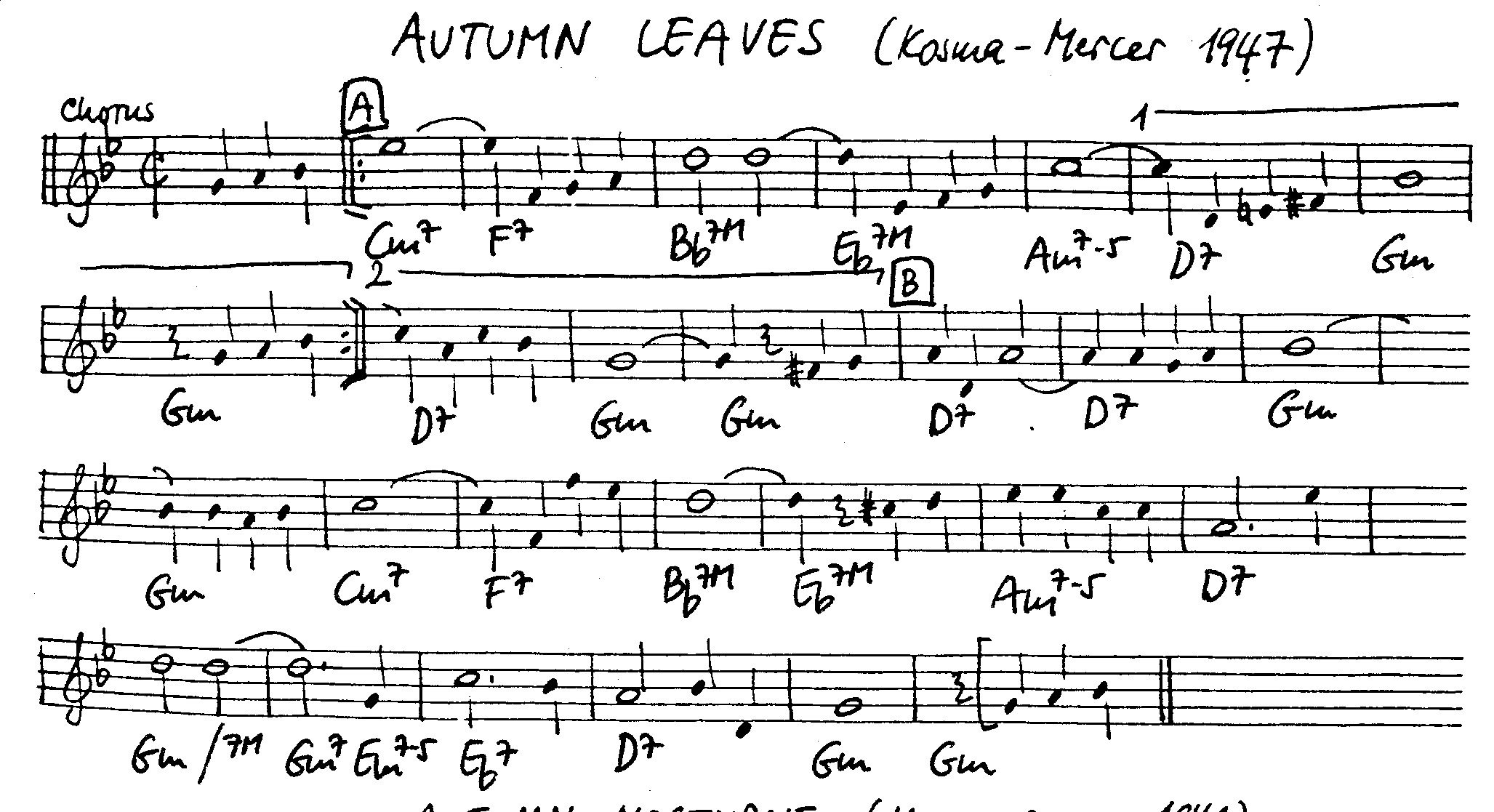 autumn leaves leadsheet – book us for your next 20s or gatsby event